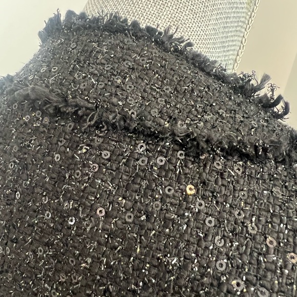 MICHAEL KORS BLACK SEQUIN BLAZER (SIZE: 6) - Picture 3 of 5